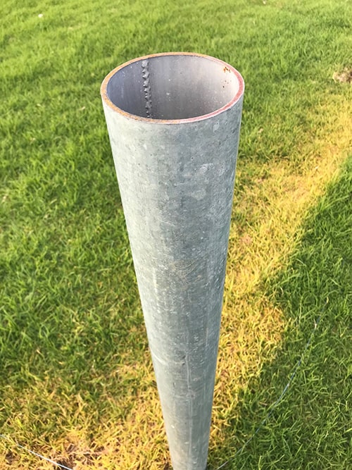 Galvanised Steel Round Strainer Post 100NB 3.1m Duncan Equine